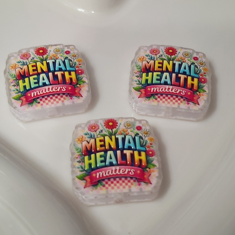 Mental Health Matters Beads 2 Pcs Focal Beads Beaded Pen Acrylic Jewelry Making
